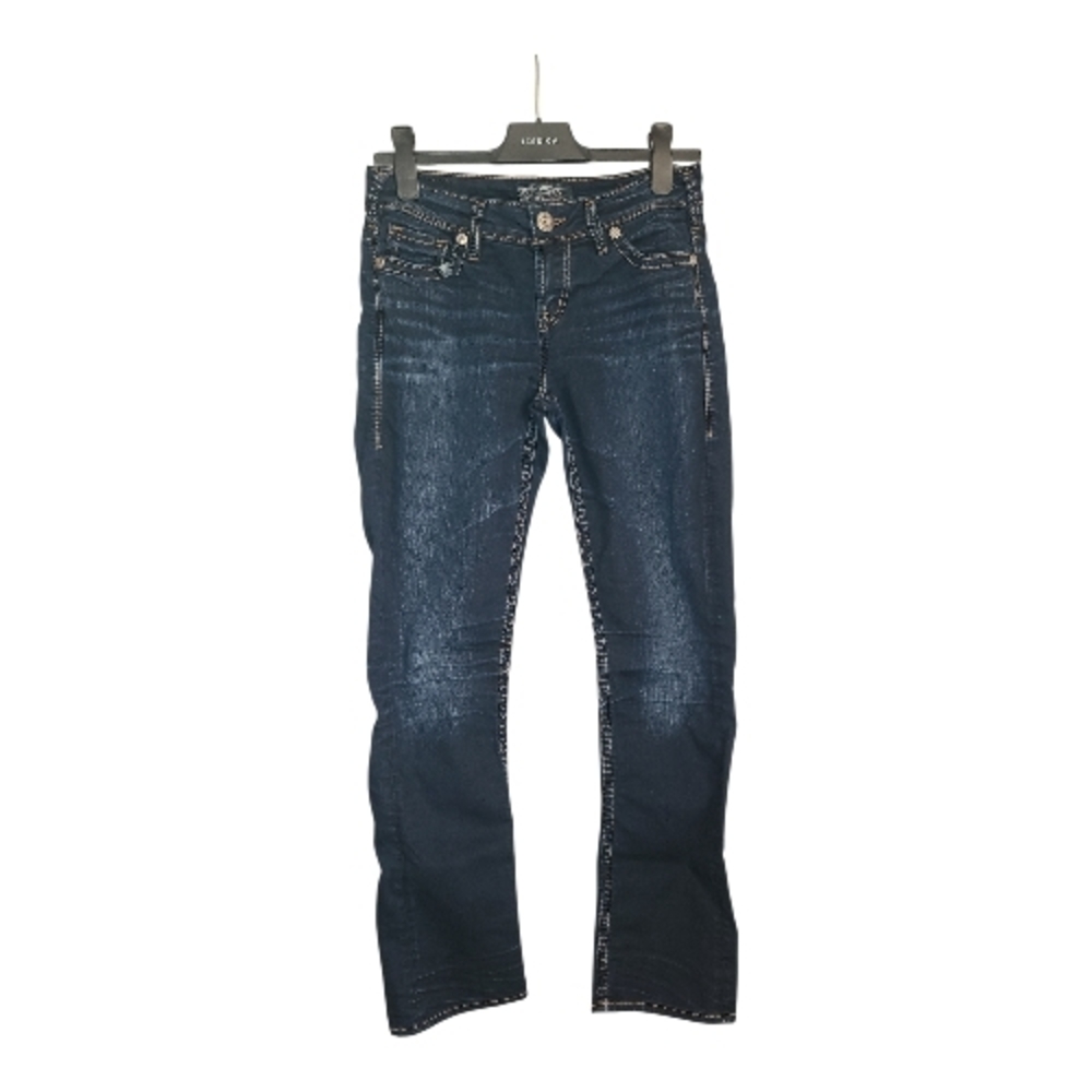 Silver Jeans Suki Super Stretch Midnight Blue Mid Rise Straight Leg Jeans